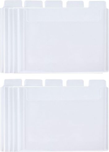 جيوب بلاستيكية صغيرة مقاس 4 × 6 بوصة لبطاقات الفهرس ومقسم الحرف اليدوية وحقيبة تخزين 10 قطع (شفاف-10 قطع) in Kuwait