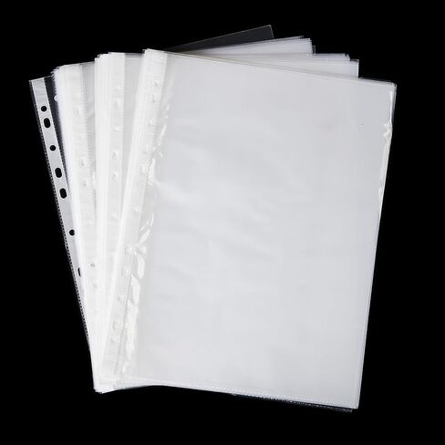 Premium A4 Sheet Protectors, Clear Plastic 11-Hole Reinforced Page Protectors for Binders, Top Loading, 100 Pack in Kuwait