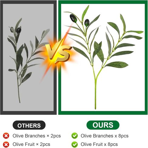 5 Pcs 11 Inch Artificial Plants Olive Branches, 2 Forks Olive Tree Branches Greenery Stems, Faux Leaves Plants for Centerpieces Wedding Greenery Home Party Decor in Saudi Arabia