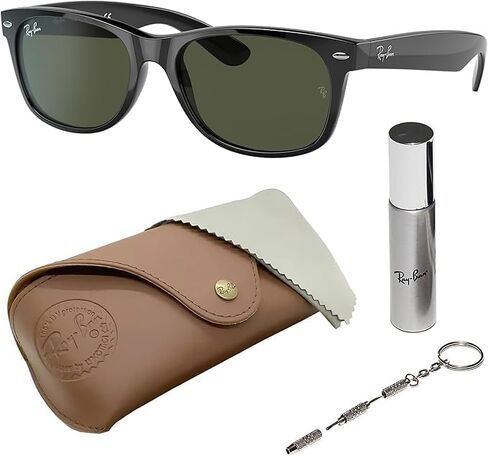 نظارات شمسية Ray-Ban RB2132F New Wayfarer Classic مربعة الشكل للرجال والنساء - نظارات شمسية كلاسيكية خالدة بأناقة عصرية - حماية ممتازة من الأشعة فوق البنفسجية - نظارات شمسية للرجال والنساء in Saudi Arabia