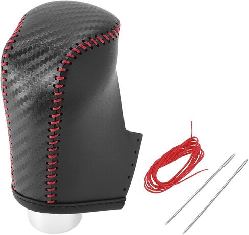 Gear Shift Knob Cover for Mazda CX-30 2020-2021 Anti-Slip Stick Shifting Handle Protector Faux Leather 1 Pc Black Carbon Fiber Red in Saudi Arabia