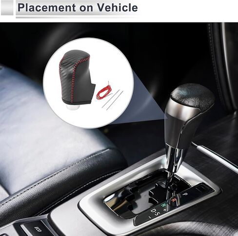 Gear Shift Knob Cover for Mazda CX-30 2020-2021 Anti-Slip Stick Shifting Handle Protector Faux Leather 1 Pc Black Carbon Fiber Red in Saudi Arabia