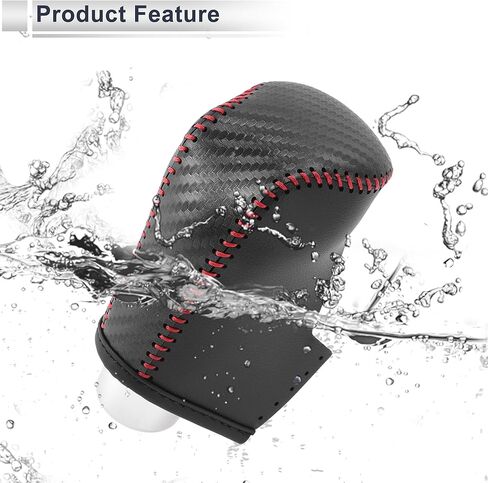Gear Shift Knob Cover for Mazda CX-30 2020-2021 Anti-Slip Stick Shifting Handle Protector Faux Leather 1 Pc Black Carbon Fiber Red in Saudi Arabia