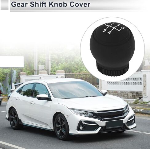 1 Pc Universal Gear Shift Knob Cover Anti-slip 6x5cm/2.36"x1.97" Stick Shifting Handle Protector Manual Black Silicone Anti-slip in Saudi Arabia