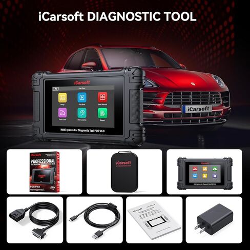 أداة تشخيص ثنائية الاتجاه iCarsoft POR V4.0 لبورشه + علامتين تجاريتين إضافيتين للسيارات، وماسح ضوئي OBD2 مع 1333 عنصر اختبار / 26 خدمة (177 خدمة فرعية) / 66 خدمة إضافية / تحديث مجاني لتسجيل البطارية in Saudi Arabia
