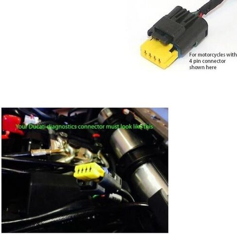 OBD 4 Pin Motorcycle Adapter 4Pin OBD2 Motorrad Moto Cable Compatible for Ducati Connector for Diavel/Multistrada 1200/Panigale 1199/Monster 696/796/1100 OBDII Can Motorbikes in Kuwait