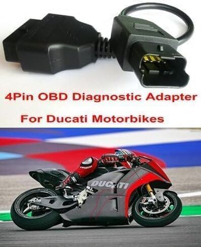 OBD 4 Pin Motorcycle Adapter 4Pin OBD2 Motorrad Moto Cable Compatible for Ducati Connector for Diavel/Multistrada 1200/Panigale 1199/Monster 696/796/1100 OBDII Can Motorbikes in Kuwait
