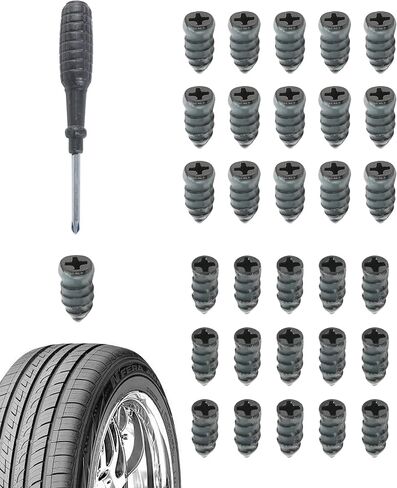 30PCS Tire Plug Kit,Car Accessories Tire Plugs,Tire Repair,Tire Repair Screws,Tire Nail Repair Kit,Tire Repair Rubber Nail,Tire Screw Plug Repair Kit,Suitable for Car Motorcycle Truck in Saudi Arabia