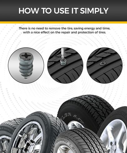 30PCS Tire Plug Kit,Car Accessories Tire Plugs,Tire Repair,Tire Repair Screws,Tire Nail Repair Kit,Tire Repair Rubber Nail,Tire Screw Plug Repair Kit,Suitable for Car Motorcycle Truck in Saudi Arabia