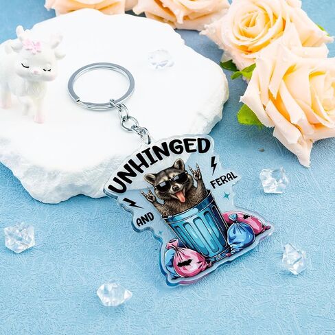 Raccoon Gifts for Women Raccoon Keychain Funny Raccoons Accessory for Key Bag Decor Funny Trash Panda Keychain Birthday Gift for Raccoons Lovers Key Ring Hottest Christmas Gifts 2025 in Kuwait