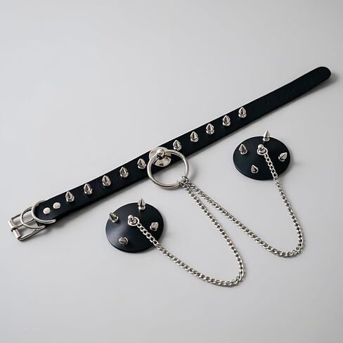 مثير فطائر اللحم الحلمة يغطي للنساء الهذيان الزي، مسنن الجلود المختنق سلسلة الجسم الصدرية ملصقات قابلة لإعادة الاستخدام مجوهرات فاسق لبيكيني الشاطئ ملهى ليلي الطرف in Kuwait