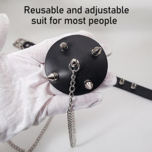 مثير فطائر اللحم الحلمة يغطي للنساء الهذيان الزي، مسنن الجلود المختنق سلسلة الجسم الصدرية ملصقات قابلة لإعادة الاستخدام مجوهرات فاسق لبيكيني الشاطئ ملهى ليلي الطرف in Kuwait