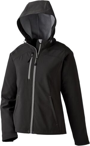 Ladies' Prospect Two-Layer Fleece Bonded Soft Shell Hooded Jacket S BLACK in Kuwait