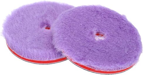 2PCS Wool Polishing Pads, 5.5 Inch Wool Buffing Wheel with Hook and Loop for Car Buffer Polisher Attachment, Purple in Kuwait