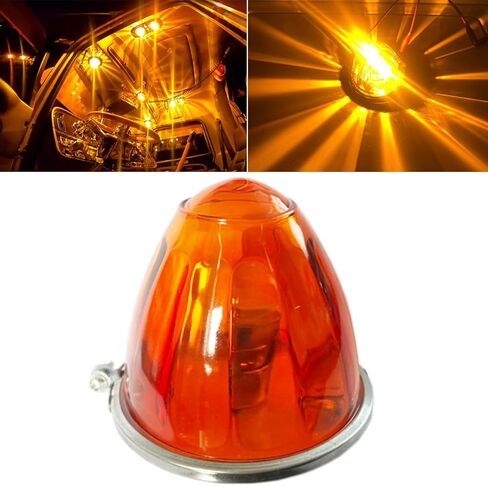 1 حزمة الزجاج الجانب ماركر بدوره إشارة أضواء البطيخ عدسة واضحة بيضاء LED علامة جانبية بدوره أضواء الإشارة مع استبدال الحافة لشاحنات كينوورث بيتربيلت فريتلاينر in Kuwait