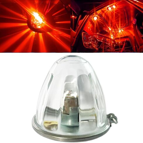 1 حزمة الزجاج الجانب ماركر بدوره إشارة أضواء البطيخ عدسة واضحة بيضاء LED علامة جانبية بدوره أضواء الإشارة مع استبدال الحافة لشاحنات كينوورث بيتربيلت فريتلاينر in Kuwait