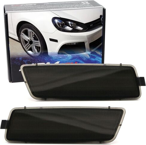 iJDMTOY Euro Smoked Lens Front Bumper Side Marker Light Housing Replacements Compatible With Volkswagen 2006-2009 MK5 Golf/GTI Rabbit, 2005-2010 Jetta, 2008 R32, Replace OEM Amber Sidemarker Lamps in Saudi Arabia