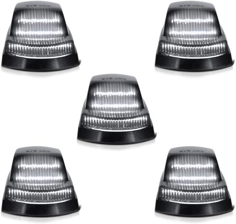 VIPMOTOZ 5x Full LED White Roof Cab Clearance Lamp Compatible With 2017-2022 Ford F250 F350 Super Duty Pickup Truck Chrome Lens Smoked Tinted Lens Pair Set in Saudi Arabia