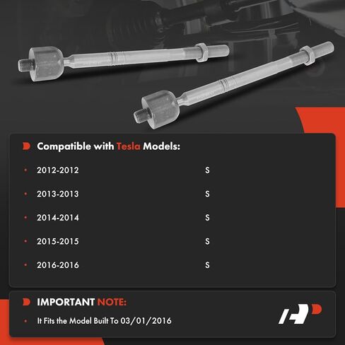 مجموعة A-Premium مكونة من 4 قطع، مجموعة نهاية قضيب الربط الأمامي الداخلي والخارجي، متوافقة مع Tesla Model S 2012 2013 2014 2015 2016 in Saudi Arabia