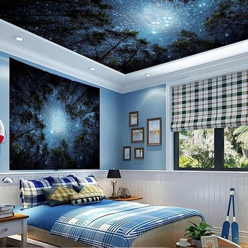 Galaxy Forest Tapestry - Starry Night Sky with Moon and Milky Way, Wall Hanging for Bedroom Aesthetic, Dorm Room, Living Room Decor(60"x39.5") in Saudi Arabia