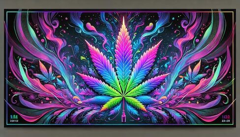 BlissYard Blacklight Tapestry Black Light Hanging Backdrop Glow in The Dark Poster Cannabis UV Tapestry for Bedroom Wall Decoration Living Room Artwork Home Room Party Backdrop Decor 78x59 Inch in Saudi Arabia