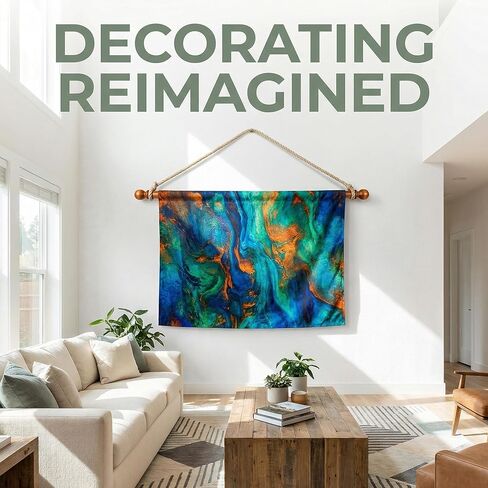 Ajerg 2 حزمة من الشماعات الخشبية القابلة للتعديل، مجموعة قضبان تعليق نسيجية مقاس 16-32 بوصة مع سلك، مجموعة عرض معلقة على الحائط للمفروشات واللافتات وديكور النسيج المنسوج in Kuwait