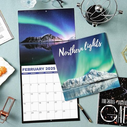 2025 Wall Calendar -2025 Calendar from Jan. 2025- Dec. 2025, Aurora Calendar 2025, 2025 Wall Calendar 12 Month with Thick & Sturdy Paper, 12" x 24" Opened, For Gifts in Kuwait