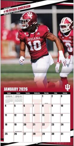 تقويم حائط NCAA Indiana Hoosiers 2026، 12 بوصة × 12 بوصة، تقويم لمدة 16 شهرًا مع غلاف مثبت in Kuwait