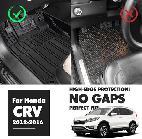 مناسب لسيارة Honda CRV 2012-2016 سجادات أرضية مسند الظهر وسجاد البضائع، مناسب لجميع الأحوال الجوية TPE بطانة البضائع الخلفية وغطاء المقعد الخلفي حامي لملحقات Honda CRV 2016 2015 2014 2013 2012 (مجموعة كاملة) in Kuwait