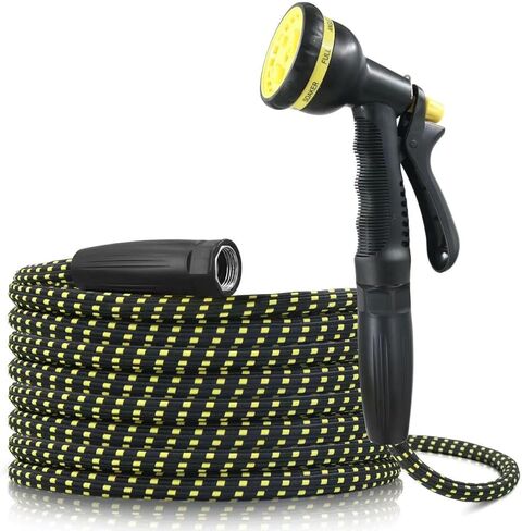 Garden Hose 50ft Triple TPE (Lightweight Kink-Free) 8-Function Nozzle | Ideal for Lawn, Car Wash & Camping in Kuwait