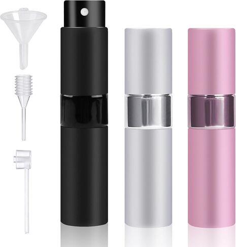 vivinin 8ML Perfume Travel Refillable Atomizer, 3PCS Travel Perfume Bottle Refillable, Portable Empty Cologne Dispenser for Men and Women - Standard Travel Size in Kuwait