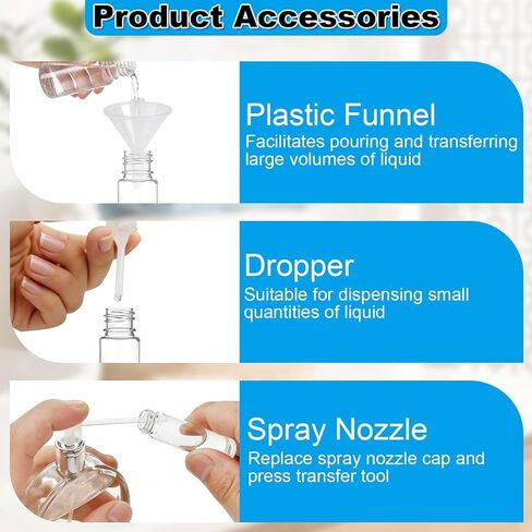 vivinin 8ML Perfume Travel Refillable Atomizer, 3PCS Travel Perfume Bottle Refillable, Portable Empty Cologne Dispenser for Men and Women - Standard Travel Size in Kuwait