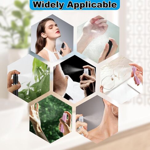 vivinin 8ML Perfume Travel Refillable Atomizer, 3PCS Travel Perfume Bottle Refillable, Portable Empty Cologne Dispenser for Men and Women - Standard Travel Size in Kuwait