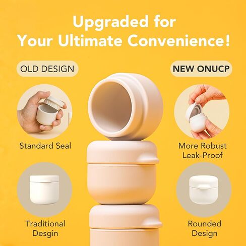 Silicone Travel Cosmetic Containers, 4-Pack 1oz (30ml), Refillable Cream Jars, Leak-Resistant & TSA-Compliant, BPA-Free, Wide Opening Design, Sand Beige in Saudi Arabia