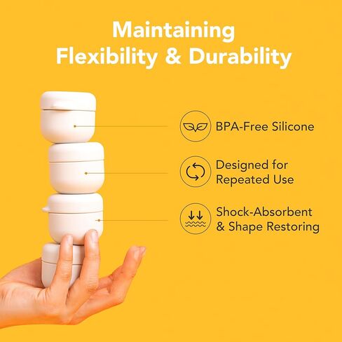 Silicone Travel Cosmetic Containers, 4-Pack 1oz (30ml), Refillable Cream Jars, Leak-Resistant & TSA-Compliant, BPA-Free, Wide Opening Design, Sand Beige in Saudi Arabia