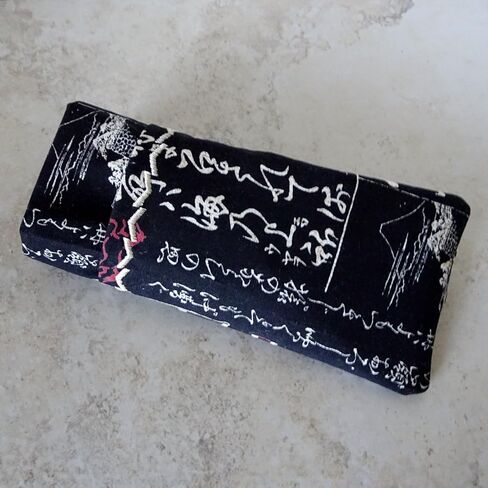 Double Eyeglass Case-Purse for 2 Pairs of Eyeglasses-Black Asian Fabric in Saudi Arabia