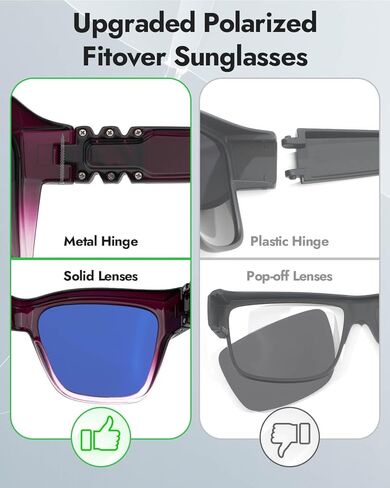 Meeloog Over Glasses Sunglasses for Women Polarized Stylish Cateye Shades Go Over Glass Women for Driving Large MST0065 in Saudi Arabia