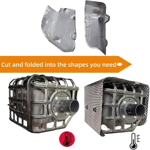 Exhaust Heat Shield Automotive 15" x 39", 0.5mm Embossed Aluminum Heat Shield Kit with 20PCS Cable Metal Ties for Muffler Exhaust Wrap, Heat Barrier,Car Exhaust Sheet in Kuwait