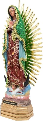 Our Lady of Guadalupe Resin Statue – Catholic Figurine,Three 8",12", and 20" Dress with with frabic Cloak | Virgen de Guadalupe figuria catholica - estatua de resina Dress in Saudi Arabia