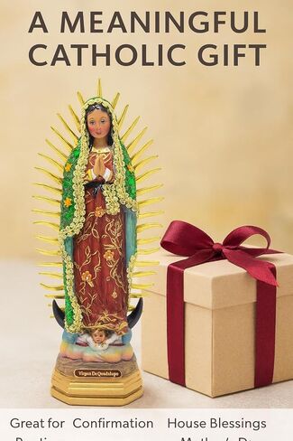 Our Lady of Guadalupe Resin Statue – Catholic Figurine,Three 8",12", and 20" Dress with with frabic Cloak | Virgen de Guadalupe figuria catholica - estatua de resina Dress in Saudi Arabia
