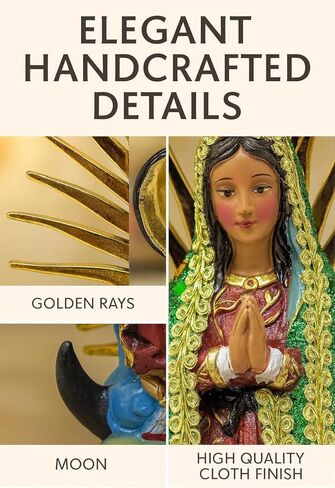 Our Lady of Guadalupe Resin Statue – Catholic Figurine,Three 8",12", and 20" Dress with with frabic Cloak | Virgen de Guadalupe figuria catholica - estatua de resina Dress in Saudi Arabia