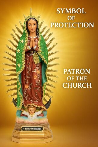 Our Lady of Guadalupe Resin Statue – Catholic Figurine,Three 8",12", and 20" Dress with with frabic Cloak | Virgen de Guadalupe figuria catholica - estatua de resina Dress in Saudi Arabia