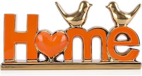 LCCCK Home Sign Statue and Silver Love Birds Figurines, Modern Animal Home Decor Knick Knack, Ceramic Bird Statue for Floating Shelf Coffee Table Bookcase TV Stand Accent Side Table Decorative in Saudi Arabia
