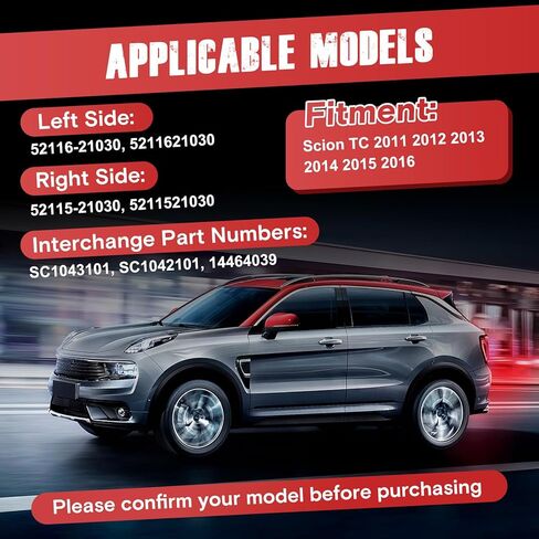 Right & Left Front Bumper Brackets Set Driver and Passenger Side Compatible with Scion tC 2011 2012 2013 2014 2015 2016,Front Bumper Side Brackets Replace# 52116-21030 52115-21030 in Kuwait