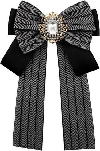 Womens Bow Tie Adjustable Rhinestone Bowtie for Women Ladies Girls Pre-tied Womens Tie for Shirt Suit Uniform in Kuwait