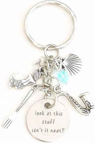 انظر إلى هذه الأشياء أليس هذا أنيقًا وسلسلة مفاتيح فضية ساحرة وإكسسوارات حورية البحر الصغيرة هدية أرييل للأميرة المفعمة بالأمل والحلوة التي أبيعها للنساء in Kuwait