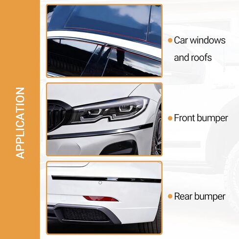 حواف قولبة جانبية للجسم باللون الأسود اللامع العالمي، حماية ذاتية اللصق للسيارات/الشاحنات/مصد نافذة باب الجسم والمزيد، العرض: 1 بوصة؛ الطول: 20 قدم in Kuwait