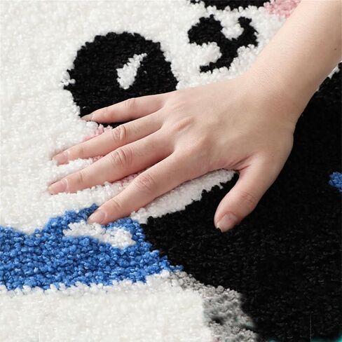 Ankah Panda Bath Mat, Cute Animal Bathroom Rug, Plush Soft Comfort Rug, Durable, Quickly Dry, Non-Slip Rubber Backing Anti-Slip, Machine Washable Bath Rug, 19.7" x 31.5", Bathing Panda in Kuwait
