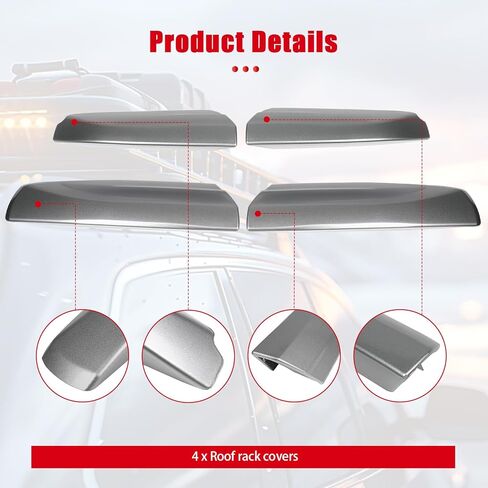 Roof Rack Covers Silver for Toyota Highlander 2008-2013, 4 x Roof rack covers in Kuwait