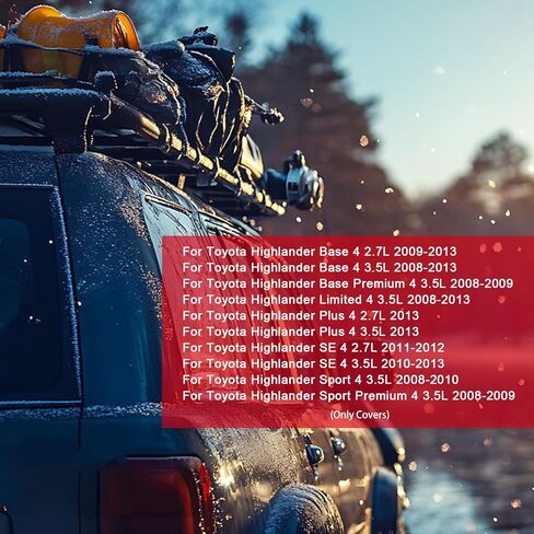 Roof Rack Covers Silver for Toyota Highlander 2008-2013, 4 x Roof rack covers in Kuwait